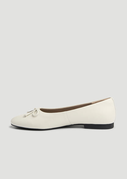 Leather Ballet Flat for Tall Women in Oatmeal