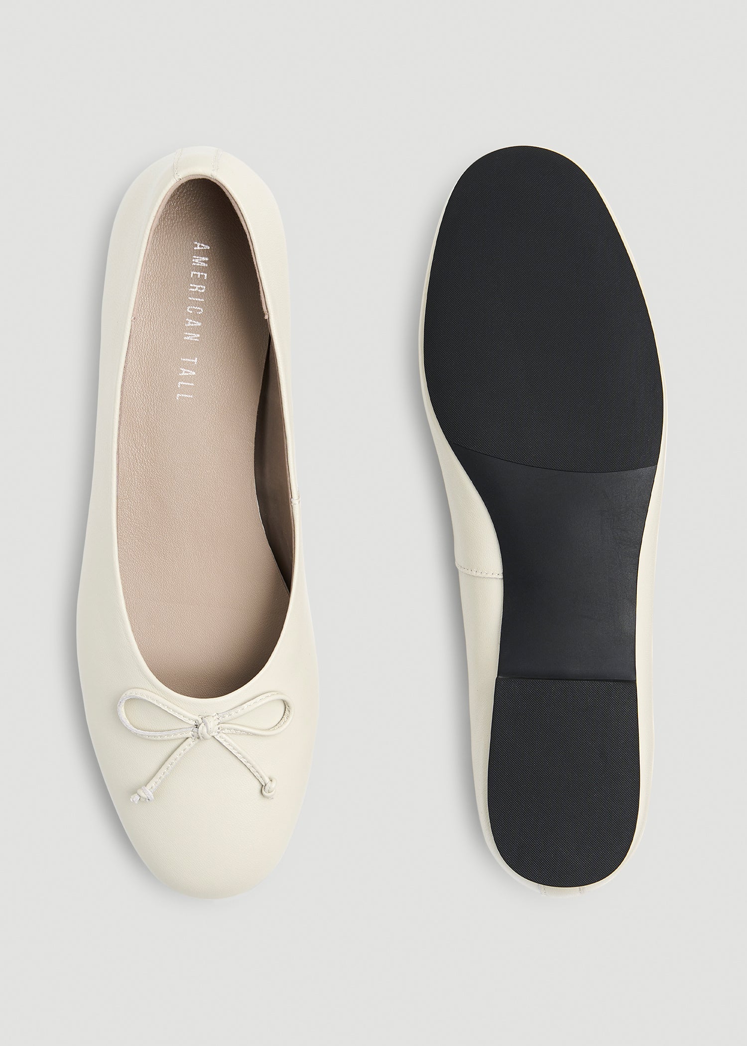 Leather Ballet Flat for Tall Women in Oatmeal