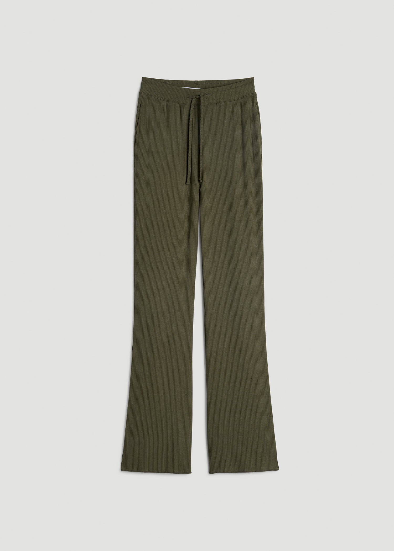 Ribbed Flare Pants for Tall Women in Forest Night