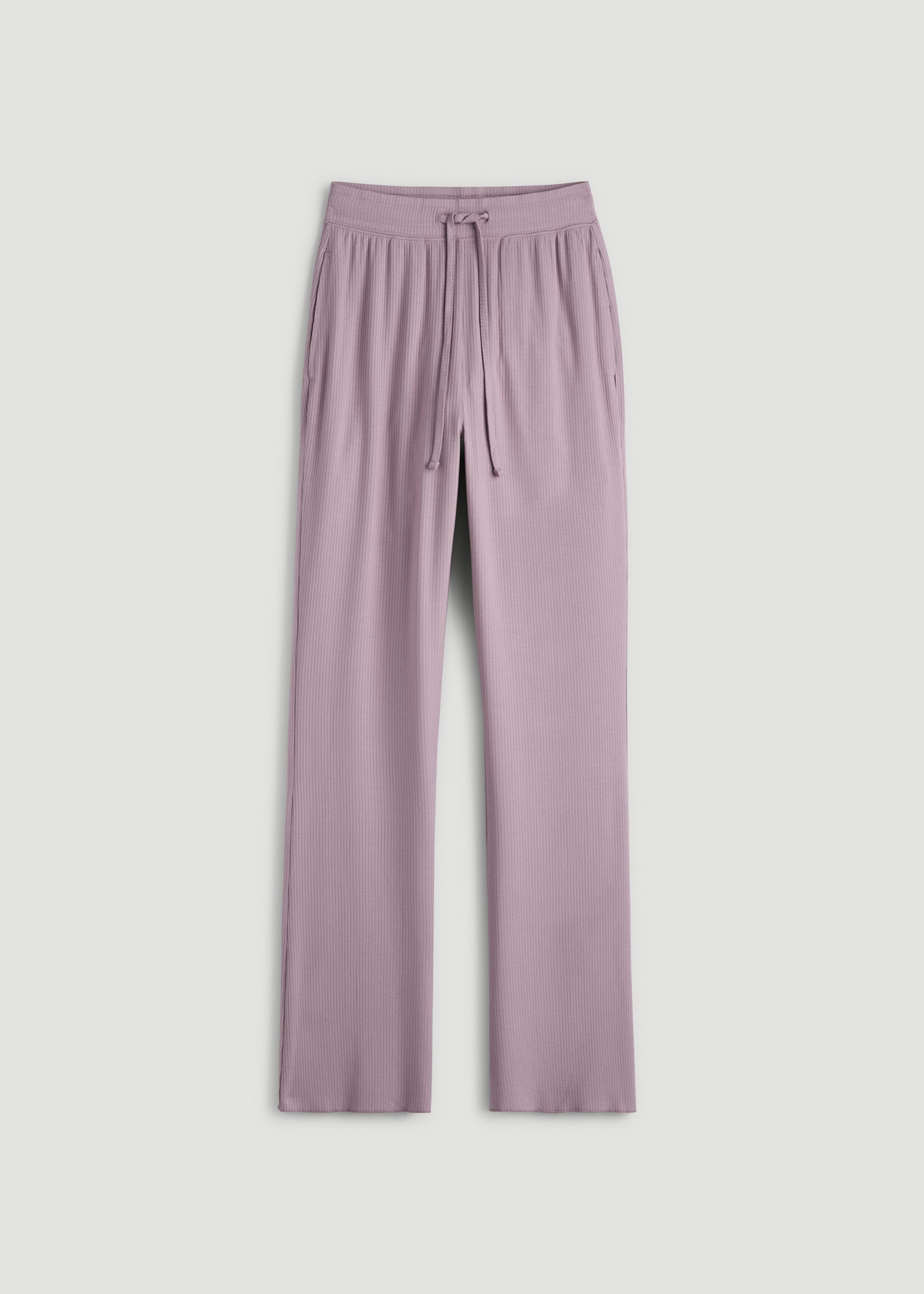 Ribbed Flare Pants for Tall Women in Smoked Mauve