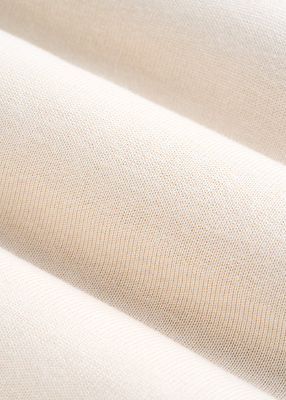 Linen Blend Knit Crewneck for Tall Women in White Sand