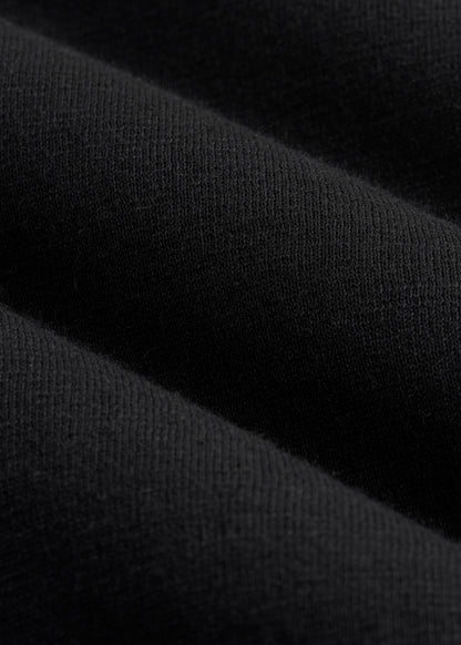 Linen Blend Split Hem V-Neck Sweater for Tall Women in Black