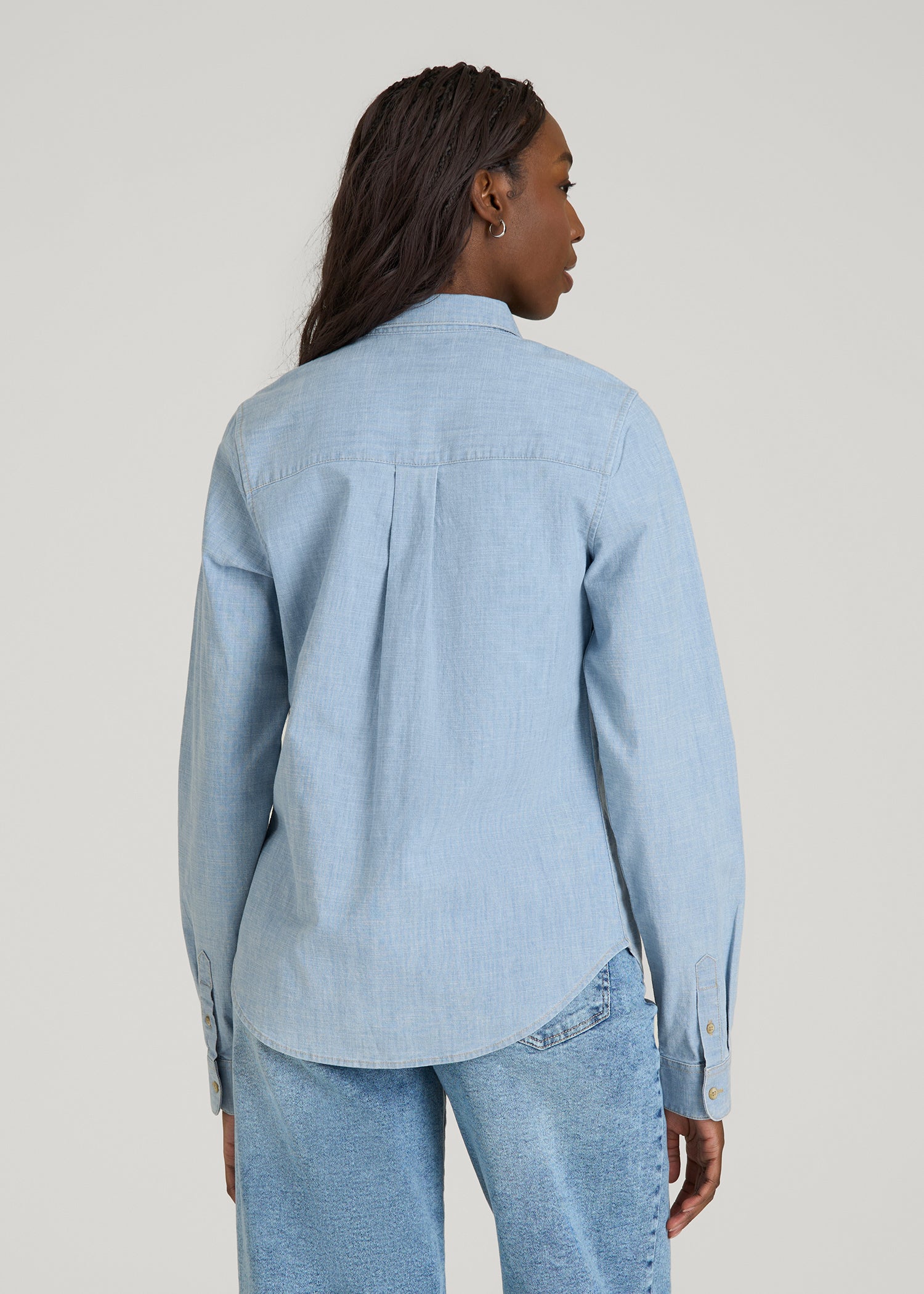 Chambray Shirt for Tall Women | Stretch Fit | American Tall