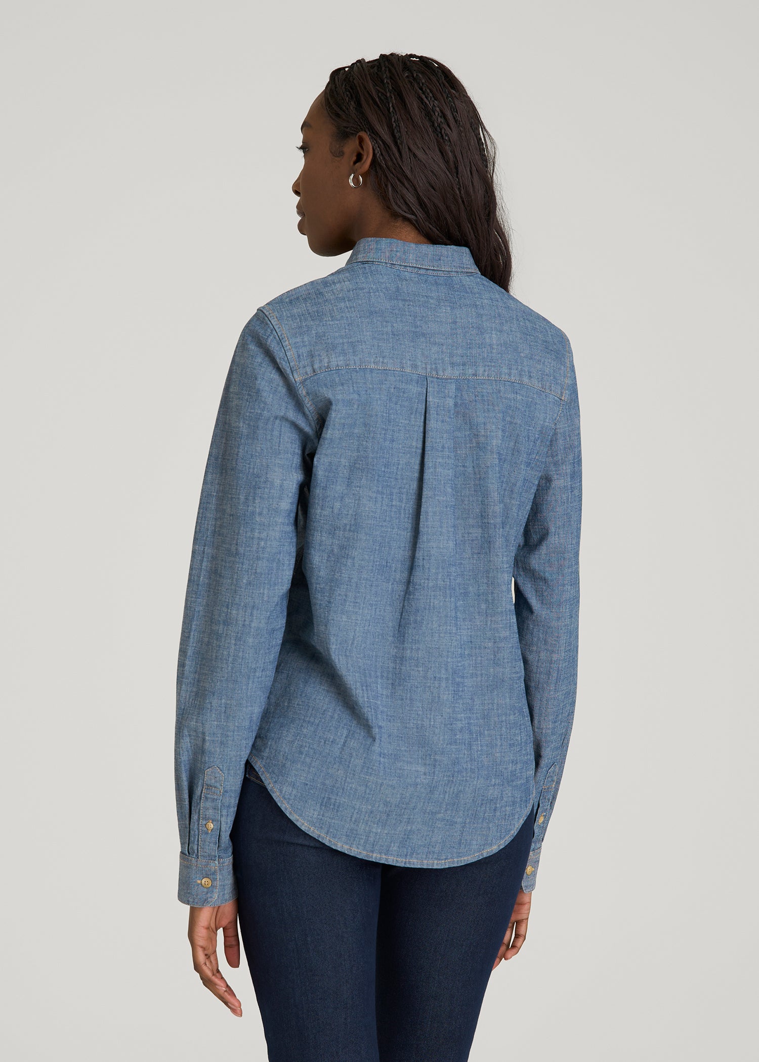 Chambray Shirt for Tall Women | Stretch Fit | American Tall