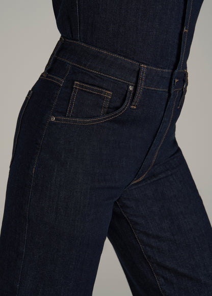 Long Sleeve Denim Jumpsuit for Tall Women in Rinse Wash