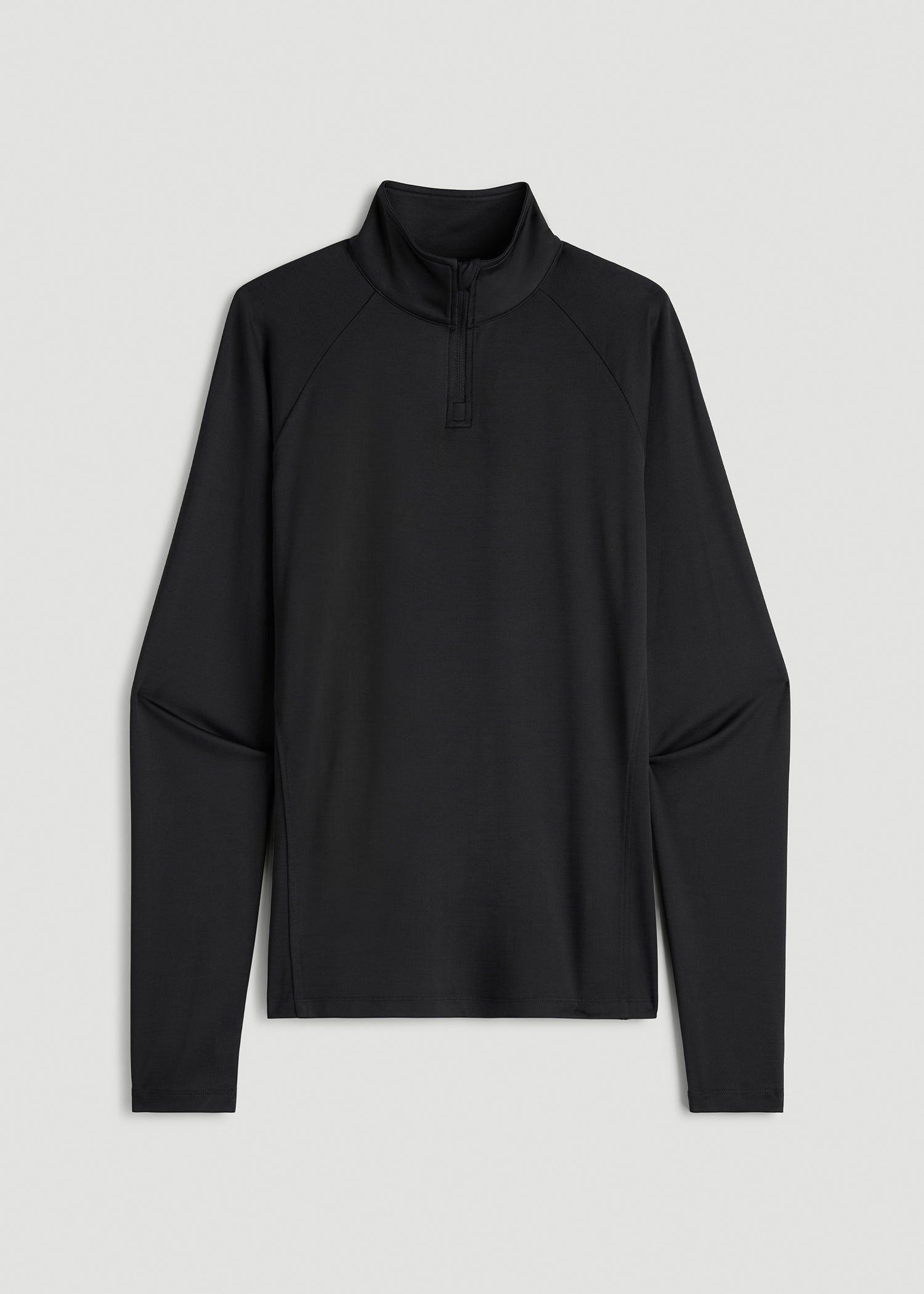 Long Sleeve Quarter-Zip Pullover for Tall Women in Black