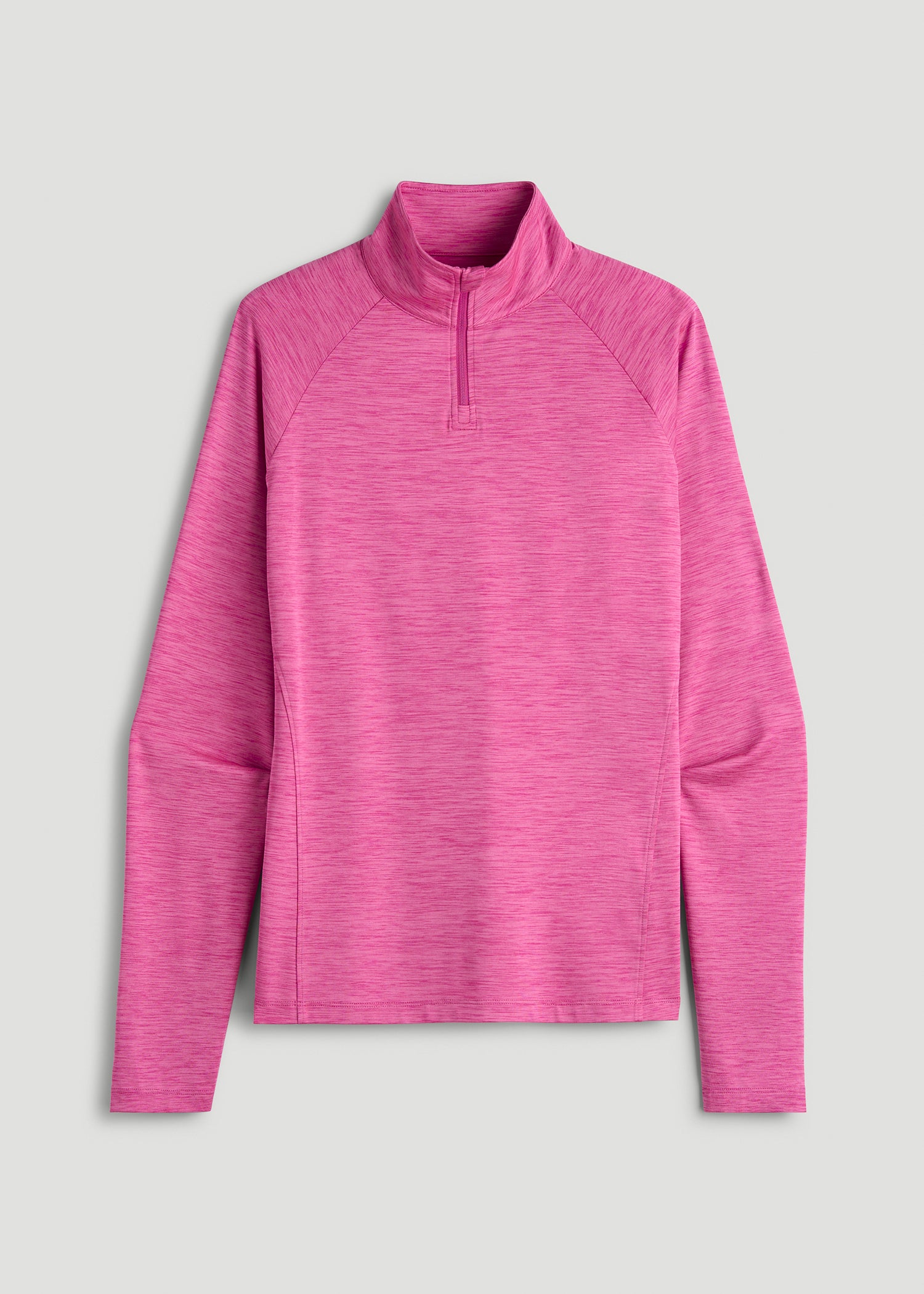 Long Sleeve Quarter-Zip Pullover for Tall Women in Magenta Mix