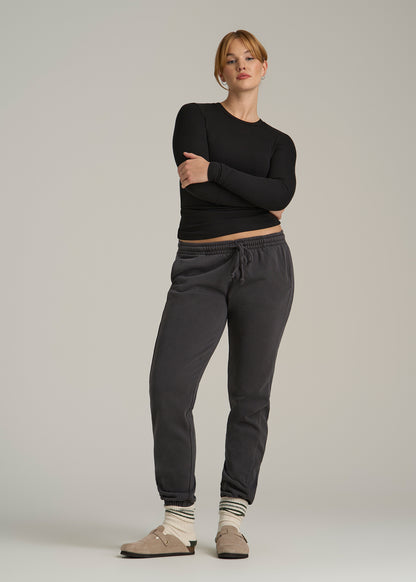 FITTED Ribbed Long Sleeve Tee for Tall Women in Black