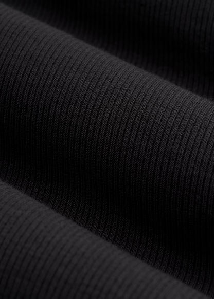 FITTED Ribbed Long Sleeve Tee for Tall Women in Black