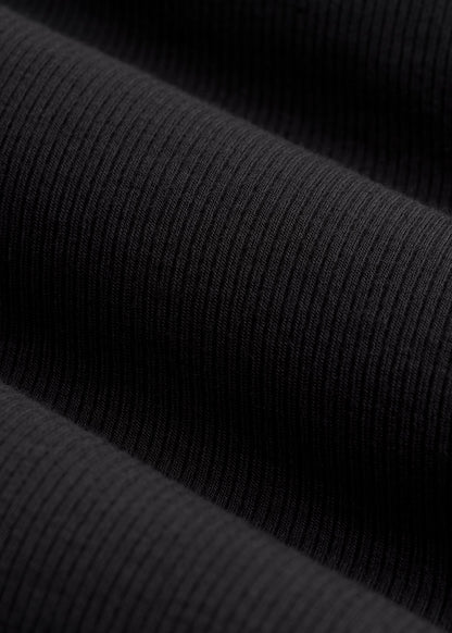 FITTED Ribbed Long Sleeve Tee for Tall Women in Black
