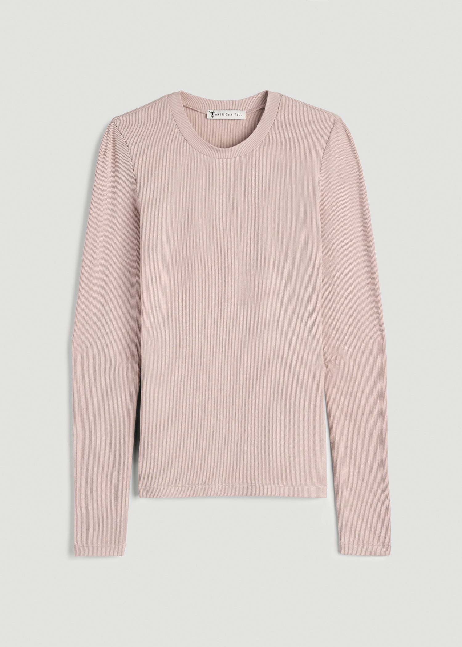 FITTED Ribbed Long Sleeve Tee for Tall Women in Desert Rose