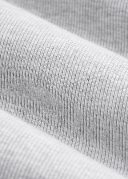 FITTED Ribbed Long Sleeve Tee for Tall Women in Grey Mix