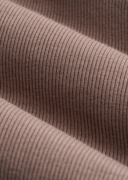 FITTED Ribbed Long Sleeve Tee for Tall Women in Latte