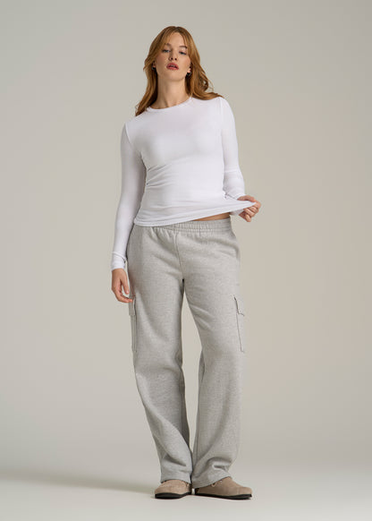 FITTED Ribbed Long Sleeve Tee for Tall Women in White