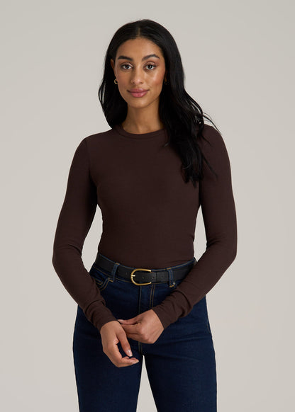 Fitted Ribbed Long Sleeve Tall Women's Shirt American Tall