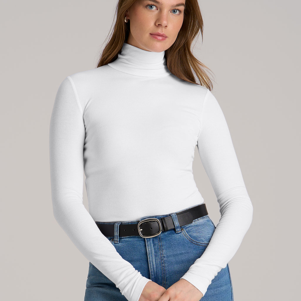 Ribbed Turtleneck Tall Women's Shirts American Tall