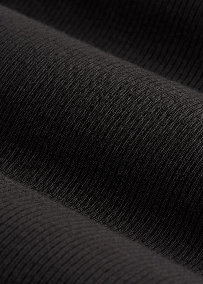 Fitted Ribbed Long Sleeve Henley for Tall Women in Black