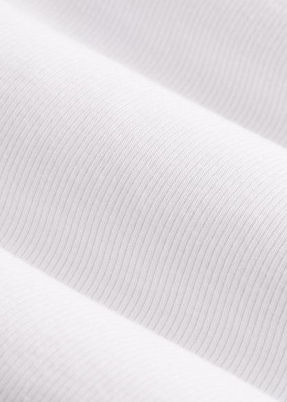 Fitted Ribbed Long Sleeve Henley for Tall Women in White