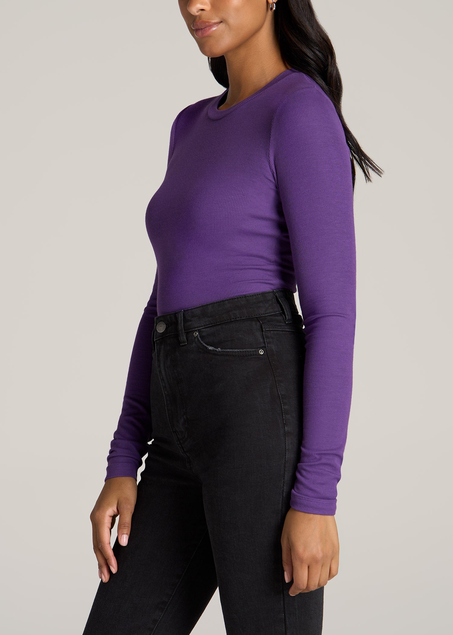 American-Tall-Women-Long-Sleeved-Ribbed-Crew-Neck-Tee-Aster-Purple-side