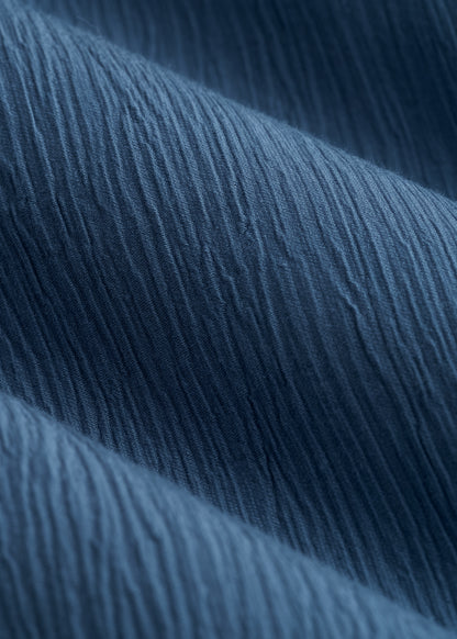 Long Sleeve Crinkle Blouse for Tall Women in Flag Blue