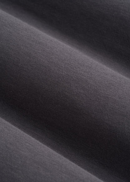 Long Sleeve Scoop V-Neck Tee Shirt for Tall Women in Charcoal