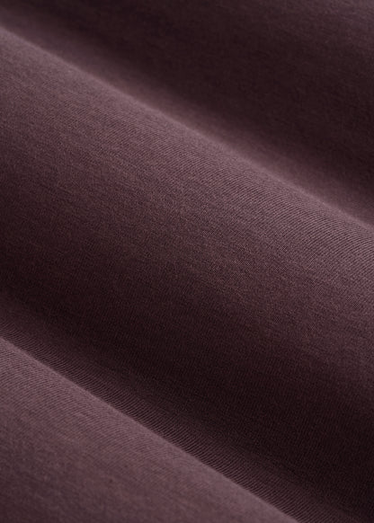 Long Sleeve Scoop V-Neck Tee Shirt for Tall Women in Merlot