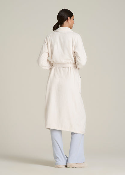 Lounge Robe for Tall Women in White Alyssum