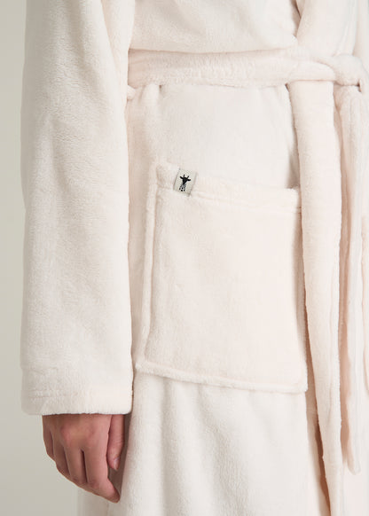 Lounge Robe for Tall Women in White Alyssum