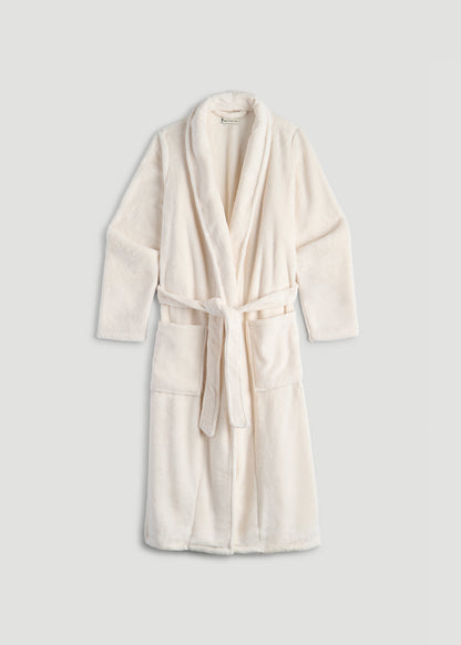 Lounge Robe for Tall Women in White Alyssum
