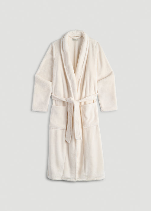 Lounge Robe for Tall Women in White Alyssum
