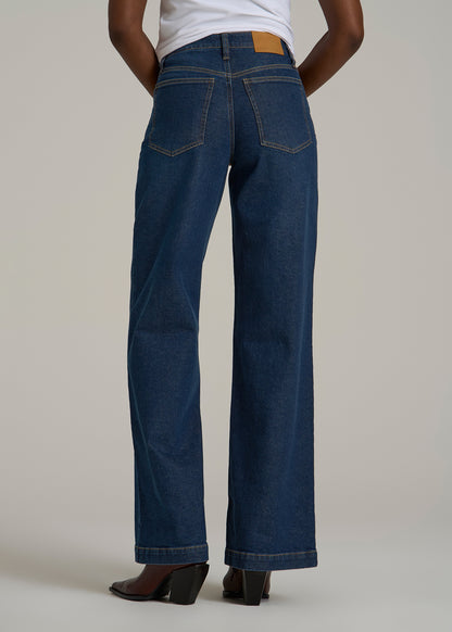Luna High-Rise Wide-Leg Jeans for Tall Women in Dark Blue Wash