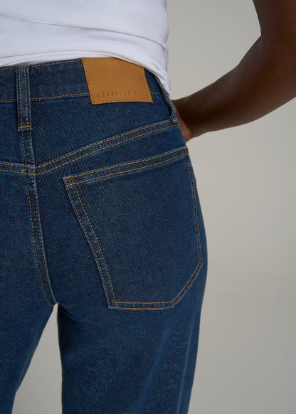 Luna High-Rise Wide-Leg Jeans for Tall Women in Dark Blue Wash