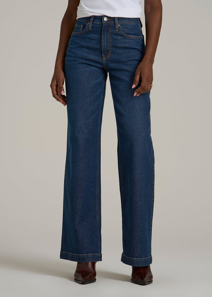 Luna High-Rise Wide-Leg Jeans for Tall Women in Dark Blue Wash
