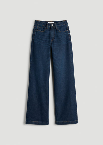 Luna High-Rise Wide-Leg Jeans for Tall Women in Dark Blue Wash