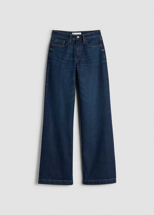 Luna High-Rise Wide-Leg Jeans for Tall Women in Dark Blue Wash