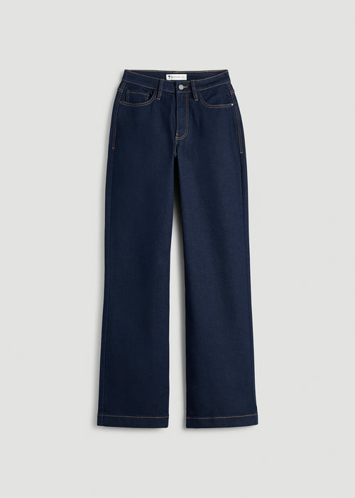 Luna High-Rise Wide-Leg Jeans for Tall Women in Deep Indigo Wash