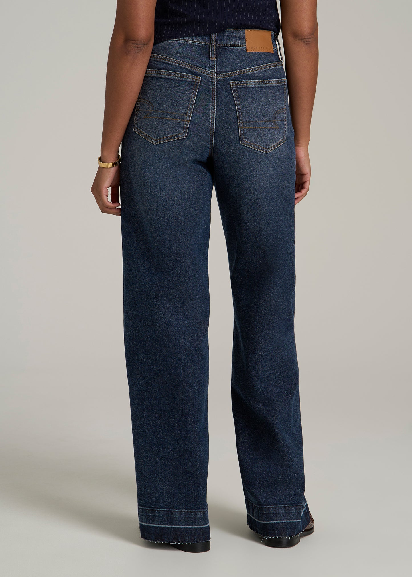 Luna High Rise Wide Leg Tall Jeans for Women in Faded Dark Indigo