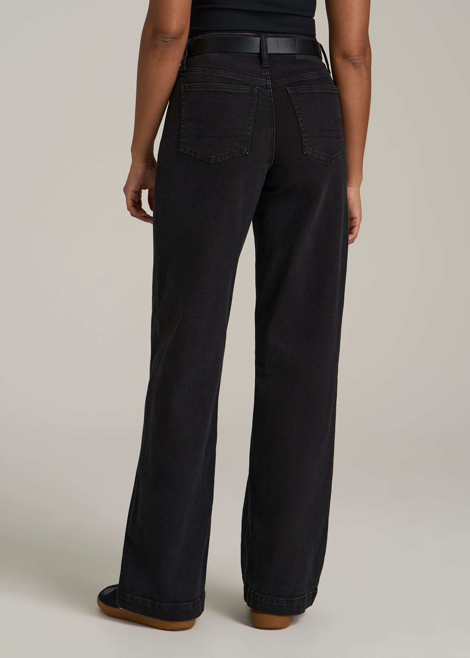 Luna High-Rise Wide-Leg Jeans for Tall Women in Onyx Black Wash