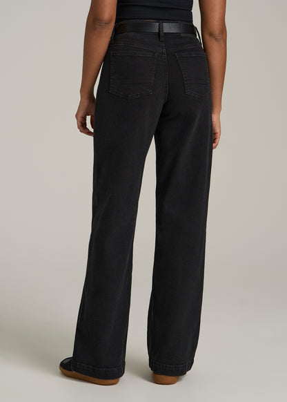 Luna High-Rise Wide-Leg Jeans for Tall Women in Onyx Black Wash