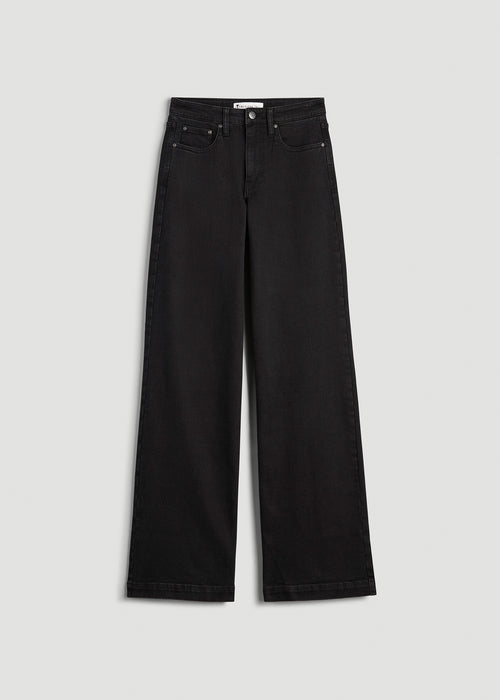 Luna High-Rise Wide-Leg Jeans for Tall Women in Onyx Black Wash