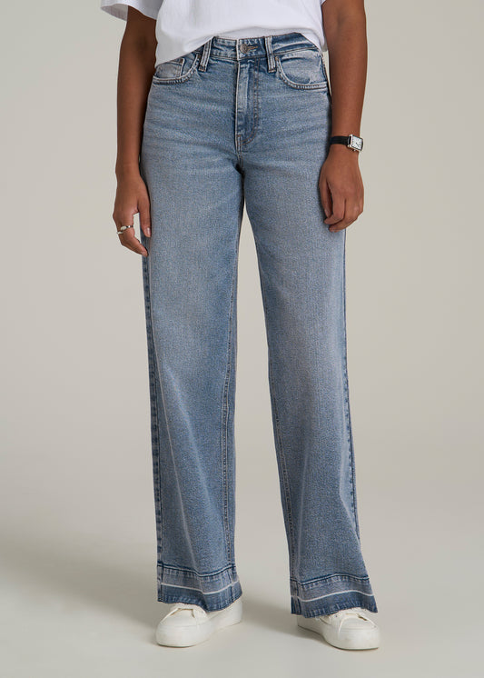 Luna High Rise Wide Leg Tall Jeans for Women in Perfect Blue