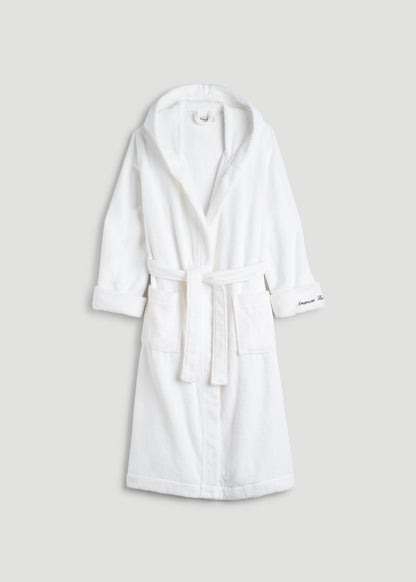 Luxe Zero Twist Cotton Hotel Robe for Tall Women in White