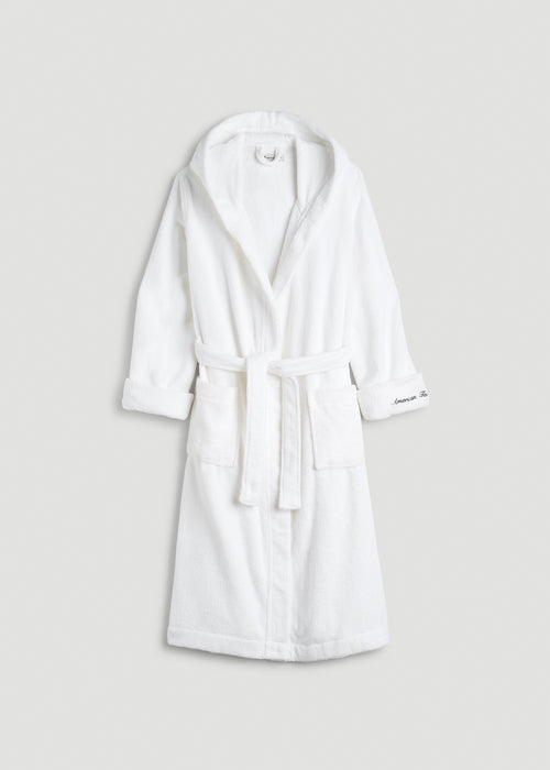 Luxe Zero Twist Cotton Hotel Robe for Tall Women in White