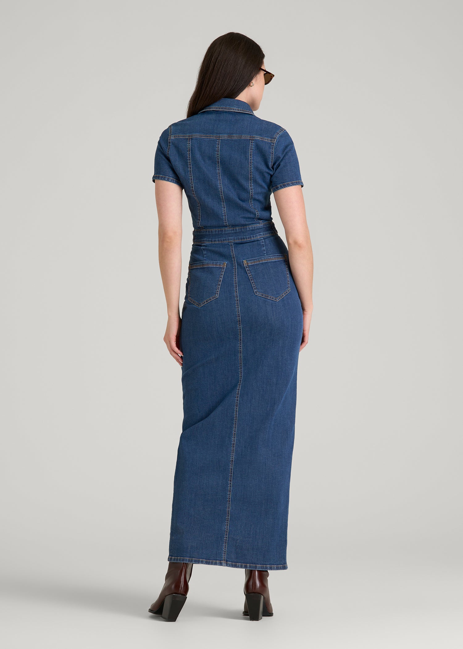 Maxi Denim Dress for Tall Women in New Colorado Blue L / Extra Tall / New Colorado Blue Maxi Denim Dress for Tall Women in New Colorado Blue L / Extra Tall / New Colorado Blue