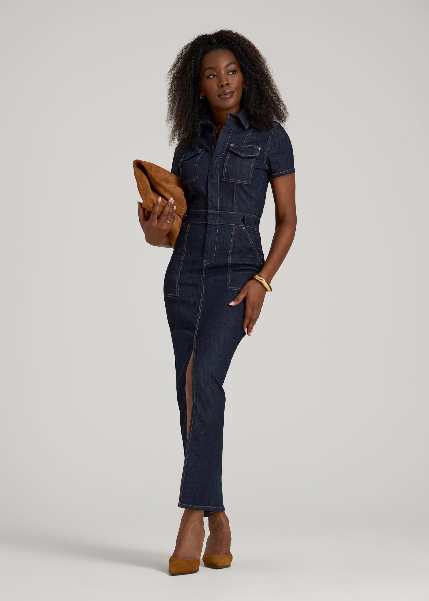 Maxi Denim Dress for Tall Women in Rinse Wash XL / Tall / Rinse Wash Maxi Denim Dress for Tall Women in Rinse Wash XL / Tall / Rinse Wash
