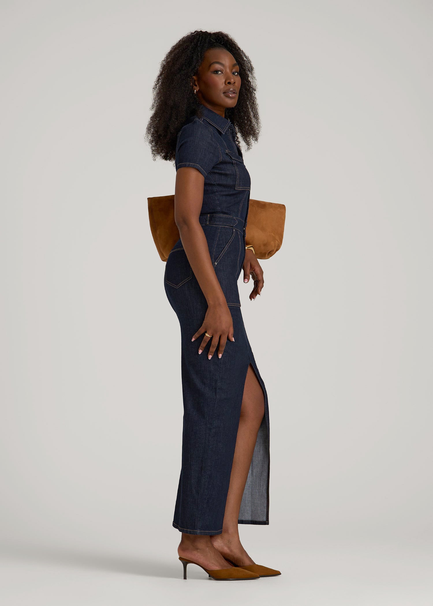 Maxi Denim Dress for Tall Women in Rinse Wash XL / Tall / Rinse Wash Maxi Denim Dress for Tall Women in Rinse Wash XL / Tall / Rinse Wash