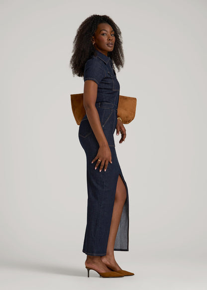 Maxi Denim Dress for Tall Women in Rinse Wash XL / Tall / Rinse Wash Maxi Denim Dress for Tall Women in Rinse Wash XL / Tall / Rinse Wash