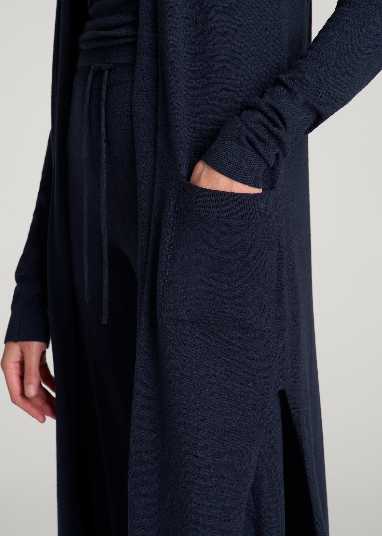 Maxi Knit Lounge Cardigan for Tall Women in Royal Navy