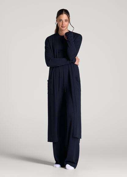 Maxi Knit Lounge Cardigan for Tall Women in Royal Navy