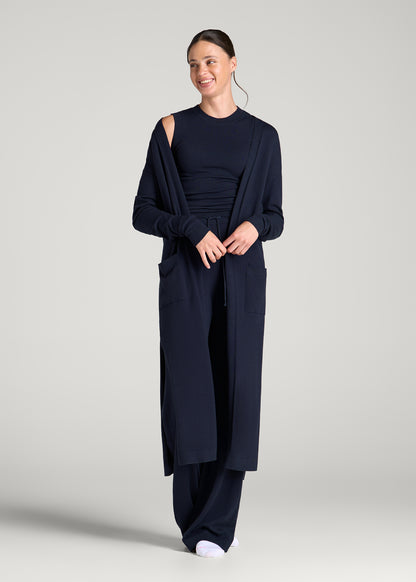 Maxi Knit Lounge Cardigan for Tall Women in Royal Navy